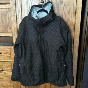 Bonfire Snowboarding Company Hooded Snow Winter Jacket 20th Anniversary Stripe L